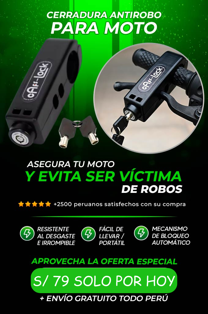 Cerradura Antirobo para motos, bicicletas y scooters